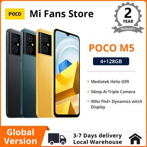Global Sürüm POCO M5 Akıllı Telefon 128GB NFC MTK G99 Octa Core 90Hz 6.58 