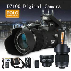 Видеокамеры D7100 POLO Camaras 2023 HD, 3P, 3 дюйма, ЖК-дисплей, 24-кратный зум, светодиодная цифровая зеркальная камера Po, видеокамера Profissional 231030