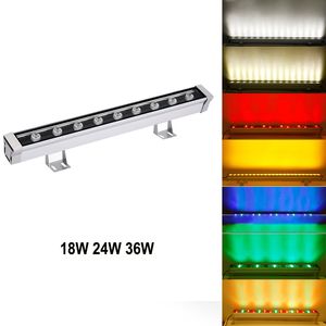 Barra de luz LED para lavagem de parede 18W 36W 85-265V Barra de luz para lavagem de parede IP67 à prova d'água Luzes LED externas para projetos de iluminação Paredes de quintal de construção de festas