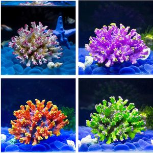 Mercan 1pcs Reçine Yapay Akvaryum Mercan Dekorasyon Balık tankı Coral Resif Süslemesi Çiçek Coral Rock Aquarium Aksesuarları 4 Renk 231201