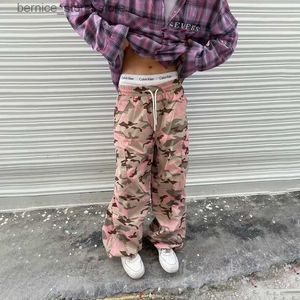 Erkek pantolon houzhou pembe kamuflaj kargo pantolon erkek y2k büyük boy cepler kamuflaj kargo pantolon erkek giyim moda giyim hip hop q231201
