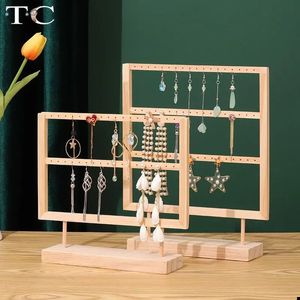 Jewelry Boxes Simple Retro Earrings and Earrings Storage Display Rack Detachable Solid Wood Small Ornaments Display Way To Store Props Rack 231201