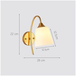 Lâmpada de parede decorativa LED Ferro Noite Leitura ao lado de escadas de casa Vintage Loft Sconce Luzes Bola de vidro Ouro Preto E27 Drop Delivery Gard Otd8A