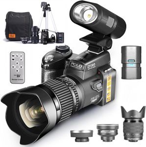 D7300 Polo Dijital Kamera 3P DSLR 24X Telepo Lens Professional 1080P HD Video Tripod 231221