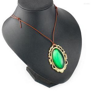 Ожерелья с подвесками в стиле аниме, фиолетовое ожерелье с вечным садом, зеленый драгоценный камень, кристалл, королевская веревочная цепочка, ювелирное изделие, подарок