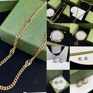 Золотые дизайнерские ожерелье мужской ожерелье женский браслет и серьги G
