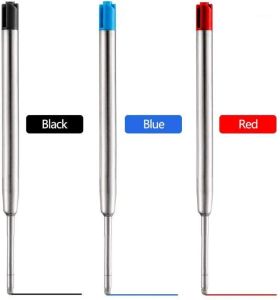 Toptan Doldurma 10 PCS Metal Beyaz Kalem Mavi Kırmızı Siyah Mürekkep Orta Silindir Top Pens Parker Okul Ofis Kırtasiye LL