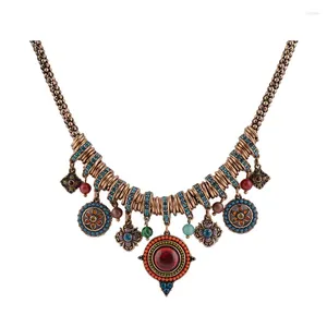 Цыганское цыганское этническое племенное турецкое ожерелье в стиле бохо с подвеской-цепочкой и бахромой