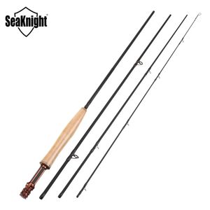 Boat Fishing Rods SeaKnight MAXWAY Series 3/4 5/6 7/8 Fly Fishing Rod 2.4M 2.7M 3.0M 40T Carbon 3A Soft Cork Handle 4 Sections Fly Tackle 231201