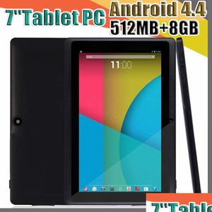 Tablet PC 100X Çift Kamera Q88 A33 Dört Çekirdek 7 inç 512MB 8GB Android 4.4 KitKat WiFi Allwinner Colorf Orta A-7PB Damla Teslimat Dh6wo
