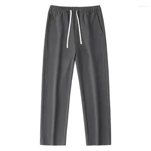 Men's Pants Vintage Loose Straight Trousers Cotton Casual Elastic Waist Solid Color Draped Sports Sweatpants For Men Baggy