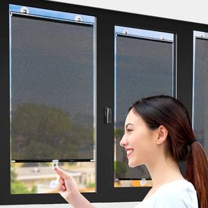 Blinds Universal Roller Blinds Suction Cup Sunshade Blackout Curtain Car Bedroom Kitchen Office Window Sun-shading Curtains Nail-free 231201