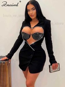 Kentsel seksi elbiseler znaiml lüks parti gece kulübü kesilmiş özel günler doğum günü kadınları seviyor elmaslar ışıltılı blazer tarzı elbise sütyen vestidos t231202