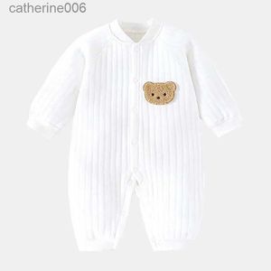 Giyim setleri panda elk kız bebek erkek çocuk pijamalar yeni doğan kızlar için sıcaklık kalınlaşması pamuk uykuları bebek bebek kış kıyafetleri231202