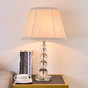 Tischlampen 2023 Stil 5-Kugel-Kristall mit hochwertigem Lampenschirm Beige Grün Transparent K9 LED-Lampe Nachttisch