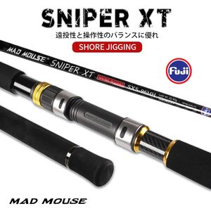 Boat Fishing Rods Top MADMOUSE Sniper XT 2.9m 96H/96MH Fuji Parts Cross Carbon Shore Jigging Rod Lure 20-120g PE 1-5# Saltwater Ocean Popping Rod 231201