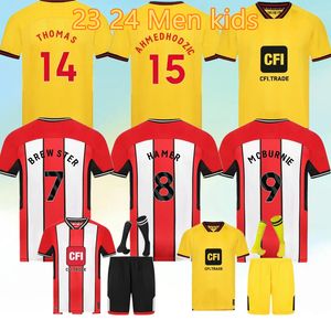 2023 24 Kit de camisa de futebol SHEFFIELD Promoção de edição limitada Sander Berge UNITED John Egan Rhian Brewster Anel Ahmedhodzic Camisa de futebol especial Sheffields crianças
