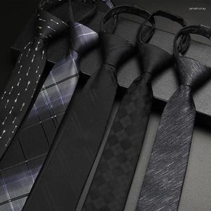 Yay bağları Erkekler resmi iş düğün damat gömle kravat öğrenci siyah gri 6cm düğüm ücretsiz fermuar tembel kişi giyim aksesuarları