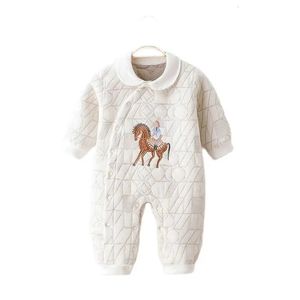 Armatürler Bebek Romper Footies Pijamalar 0 24m doğumlu kız elbise uzun kollu düğmeler bebek tulumları pamuk tulumları tz688 231202