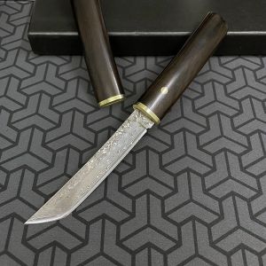 Новый VG10 Damascus Tanto Blade Японский Стиль Черное Дерево Ручка Тактический Охотничий Нож Самооборона Кемпинг Выживание Утилита Edc Инструмент Лучшее качество