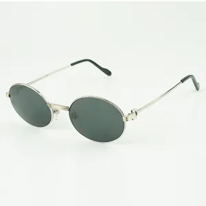 Новый заводской магазин 1188008 Мужские ультралегкие круглые солнцезащитные очки в стиле ретро, размер оправы: 55-22-135 мм.