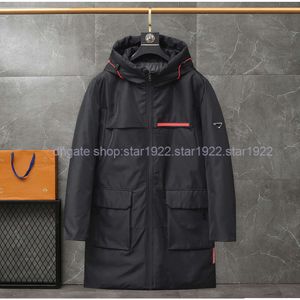 Дизайнерская новая мужская длинная пуховая куртка, роскошный бренд Prrr, высококачественный дизайн, черная теплая куртка на утином пуху на открытом воздухе, зимние повседневные пальто Star1922