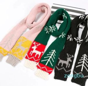 Шарфы, зимняя мода, мужской и женский вязаный шарф, рождественский олень, накидка на шею, праздничная одежда, аксессуары