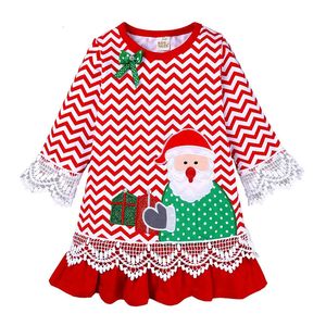 Kız elbiseler roupa infantil noel çocuk elbise kız Noel claus işlemeli uzun kollu rahat cosplay cadılar bayramı kostüm 231204