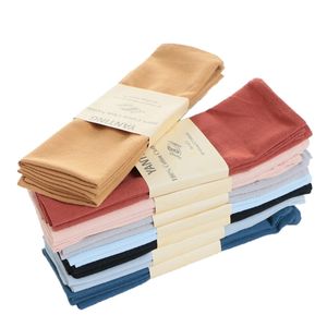 Table Napkin Set Of 12 30x45cm Cloth Napkins Cotton Durable Fabric Reusable Uniform Color For Kitchen Dining Easter Wedding 231202