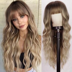 Synthetic Wig 26inch Wavy Hair Products R4/6/30# R4/16/60# R6-10-613A# Mechanism Wig Part Lace