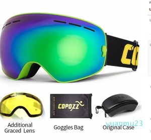 Kayak Goggles marka kayak gözlük katmanı lens antifog ay ve gece küresel snowboard gözlükleri erkek kadınlar kayak kar yağışı