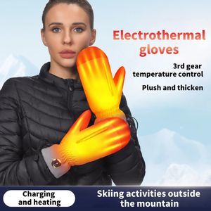 Спортивные перчатки для катания на лыжах, теплые для взрослых, для велосипеда с подогревом, с перезаряжаемой батареей, для улицы, Guantes Luvas Para Inverno 231204