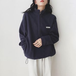 Kadın Hoodies Kore Sıcak Polar Sweatshirt Kadın Bahar Sonbahar Günlük Gevşek Mektup Kpop Moda Plus Velevt Top Pullover Çıkışları