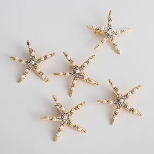 Saç klipleri 5pcs denizyıldızları klips el yapımı deniz yıldızı altın saç tokası aksesuarları ea
