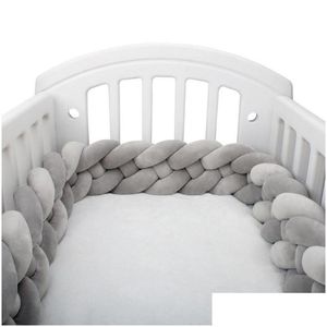 Bedding Sets 2M Baby Bumper Bed Braid Knot Pillow Cushion Solid Color For Infant Crib Protector Cot Room Decor Drop Ship Delivery Kids Dhr23
