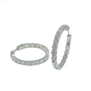 Sterling Silver S925 Earrings Full Diamond Moussanite Earrings Four Claw Style Elegant 4.0mm d Moussanite Earrings