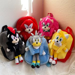 Fabricantes atacado 25cm6 design ouriço sonic mochila brinquedo de pelúcia filme dos desenhos animados e jogos de televisão periférica boneca mochila crianças mochila presentes