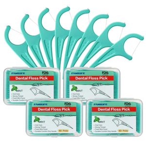 Fio dental FAMILIFE escolhe palitos de dente profissionais de alta resistência 4Pack240PCS com estojo portátil e 231204