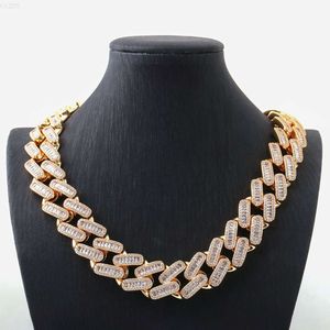 Light Jewelry Provence Jewelry Cuban Chain Trendy Style Hip Hop Baguette Diamond Chain Moissanite with Pendant