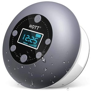 Компьютер Sers S602 Радиоприемник для душа Bluetooth Ser Водонепроницаемый Портативный Ванная комната с микрофоном FM-часы ЖК-дисплей Громкая связь Вызов 231204