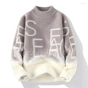 Erkek Sweaters Sonbahar Kış Kış Yüksek Kaliteli İnce Fit O-Neck Street Giyim Mektubu Şekli Kazak Japonya Moda Külotu