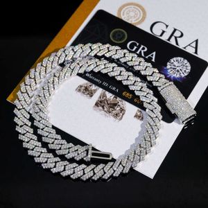 Wholesale Price Jewelry Factory Price S925 Sterling Silver Lab Diamond Hip Hop Jewelry Iced Out Vvs Moissanite Chain Cuban Link