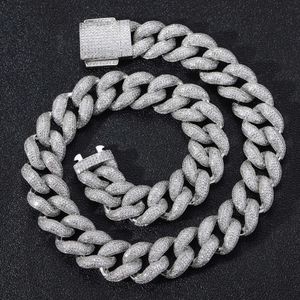 Factory Wholesale 18mm Vvs Moissanite Diamond Cuban Link Chain Bracelet Iced Out 925 Silver Men Hip Hop Necklace