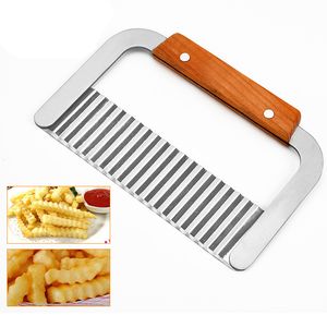 Нож для нарезки картофеля из нержавеющей стали, волновой нож для нарезки картофеля, ножи для картофеля фри, волнистые ломтерезки для огурца, моркови, кухонный инструмент Q816