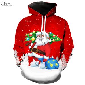 Мужские толстовки с капюшоном CLOOCL Толстовки с Санта-Клаусом Осень-зима с длинным рукавом для рождественской вечеринки Модные толстовки с рисунком Мужская одежда S-5XL 231205