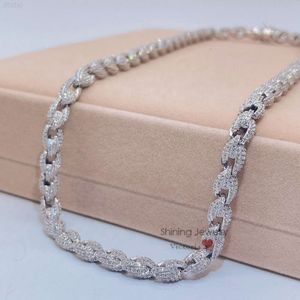 925 Sterling Silver 8mm Vvs d Color Iced Out Hip Hop Jewelry Moissanite Rope Chain