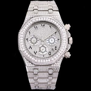 Diamond Watch Quartz Hareket Tasarımcısı 40mm Safir Su Geçirmez Paslanmaz Çelik 904L Erkek Bileklik İşi Bilgi Swatch Montre De Luxe