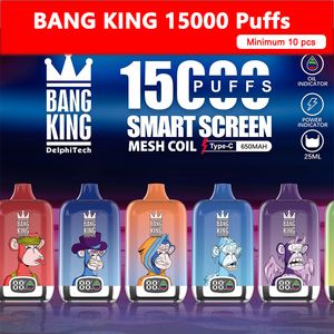 Moq 10pcs Tek kullanımlık vape kalem orijinal patlama dijital kutu 15000 puf 15k vape e sigara 650mAh şarj edilebilir pil 25ml Pod feel bobin vaper vapes tek kullanımlık 0/2/3/5%