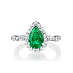 Küme Yüzükleri 925 Sterling Gümüş Rüya Green Taş Yüzüğü Moda ve zarif kadınlar için eşsiz tasarıma sahip