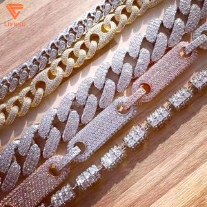 Thick Rapper Chains 18mm Hiphop 925 Silver Necklace Iced Out Vvs Moissanite Fashion Jewelry Men Chunky Miami Cuban Link Chain